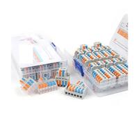 Boxed Quick Spring Connector Wire Connector 2 In 4/6 Out Splitter Cable Push In Terminal With Lever 0.08-2.5(4.0) mm2 IDGTTLDF(22PCS GR M)