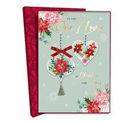 Boxed To The One I Love Embellished Luxury Lavish Christmas Card Large Xmas Cards XLB059