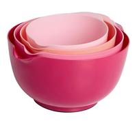 BoxedHome Mixing Bowls with Easy Pour Spout, Non-Slip Base, Large 4.3L, 3.3L, 2.3L, 1.6L, Nesting Salad Bowls for Kitchen Storage, BPA-Free, Dishwasher & Microwave Safe, Set of 4, Rose Gradient