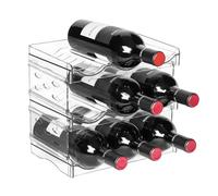 BoxedHome Plastic Water Bottle Organizer and Wine Rack Storage Holder for Inside Cabinet, Kitchen Countertop, Table Top, Pantry, Bars, Cabinets, Fridge - Clear (3 Tier 9 Containers)