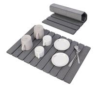 BoxedHome Stone Drying Mat, Diatomaceous Stone Dish Drying Mat, 60x40cm Foldable Stone Drying Pad, Fast Drying Stone Mat Kitchen Nonslip Dish Drainer Mat for Sink Dish Rack Marble Worktop (Dark Gray)