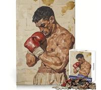 Boxer before Fight 1000 Piece Jigsaw Puzzle for Adults Recall Skill Quiet Enjoyment Secure Join Great Gift (38X26CM)
