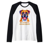 Boxer Big Bounce Bigger Heart Colorful Portrait Design Raglan Baseball Tee