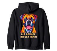 Boxer Big Bounce Bigger Heart Colorful Portrait Design Zip Hoodie