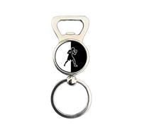 Boxer Bottle Opener Keyring - Monochrome Black & White Boxing Gift for Fighters, Coaches & Fans - Premium Metal Keyring with Gift Bag - Unique Silhouette Boxing Design for Boxers & Sports Lovers