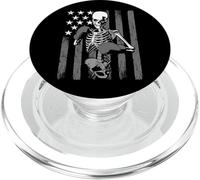 Boxer Boxing Skeleton Athlete Halloween USA Flag PopSockets PopGrip for MagSafe