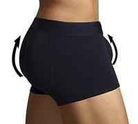 Boxer Brief with padded and Front Fill to Increase the Volume and Size of Buttocks and Give Volume and Shape to Male Attributes - Men's Shapewear (L) Black