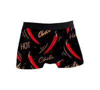 Boxer Briefs Underwear Soft Underpants Stretch Breathable Red Pepper Chilli Drawing