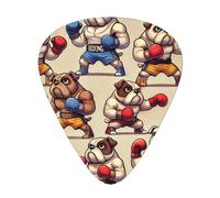 Boxer-Bulldogs 12 Pack Guitar Picks With 3 Thicknesses And Storage Box, Abs Plectrums For Electric Bass Guitar Players