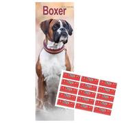 Boxer Calendar 2026 Slimline Calendar with FREE Organisational Stickers, Boxer Dog Gift