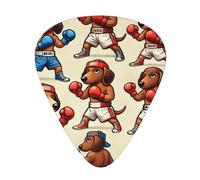 Boxer-Dachshunds 12 Pack Guitar Picks With 3 Thicknesses And Storage Box, Abs Plectrums For Electric Bass Guitar Players
