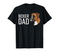 Boxer Dad Vintage Dog Portrait Father Design T-Shirt