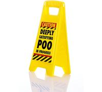 Boxer Deeply Satisfying Poo in Progress Novelty Toilet Humour Warning Sign | Hilarious Secret Santa Gift For Him, 11.8cm x 25cm
