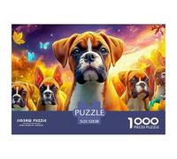 Boxer Dog 1000 Piece Pet Dog Jigsaw Puzzle for Adults Educational Challenge Adults Age 12 Years Up - Challenge Edition for Home Decor Gifts 52x38cm/1000pcs