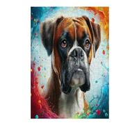 Boxer Dog 300 Piece Complete DIY Jigsaw Puzzle Cute Dog Pet Collectors Mind Relaxation Educational Decorative Puzzle Gifts for Adults Recycled Cardboard 300 PCS