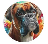 Boxer Dog 68 Piece Circular Jigsaw Puzzle Cute Dog Pet Animal Shape Educational Home Decor Puzzle Stress Relief for All Ages Creative Challeng Challenging 68 PCS