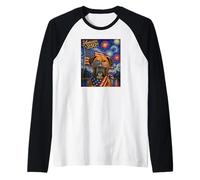 Boxer Dog Art on America 250 Anniversay 4th of July USA Flag Raglan Baseball Tee