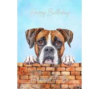 Boxer Dog Birthday Card for Husband To Be