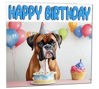 Boxer Dog Birthday Card - Fun Dog Birthday Card 145 x 145mm