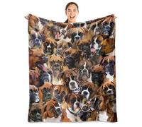 Boxer Dog Blanket,Boxer Gifts for Dog Lovers,Boxer Dog Flannel Blanket Throws for Dog Mom Dad,Soft Warm Blankets for Sofa Bed Home Decor,Gifts for Adult Men Women Halloween Christmas,60"x80"