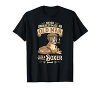Boxer Dog Breed Pet - Never Underestimate an Old Man T-Shirt