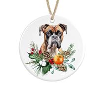 Boxer Dog Ceramic Ornament, Christmas Tree Bauble Decoration (No text)