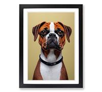 Boxer Dog Chalk Vol.1 Framed Print | A2 Black Framed Wall Art | Ready to Hang | Modern Animal Picture | Living Room Bedroom Lounge Office