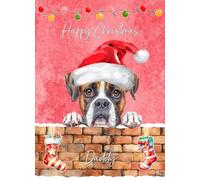 Boxer Dog Christmas Card for Daddy