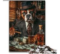 Boxer Dog Drinking 1000 Piece Jigsaw Puzzles for Teenagers, Interesting Stress Reduction Parent-child Interaction (50x75cm)