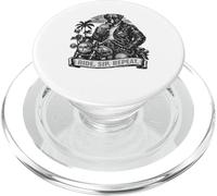 Boxer dog drinking coffee ride motorbike - DIGOR retro PopSockets PopGrip for MagSafe