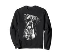 Boxer Dog Drinking Iced Coffee Funny Sweatshirt