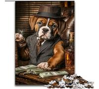 Boxer Dog Drinking JigsawPuzzle 1000 Pieces for Teenagers, Challenging Game Toys Wall Decoration Unique Birthday And Xmas Gifts (50x75cm)