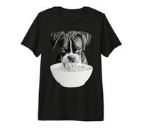 Boxer Dog Eating Ramen Noodles Funny Puppy Lover Premium T-Shirt