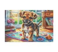 Boxer Dog Flower Field 1000 Piece Pack DIY Jigsaw Puzzle Collectors Cognitive Development Educational Decorative Puzzle Gifts for Adults Recycled Cardboard 1000 PCS