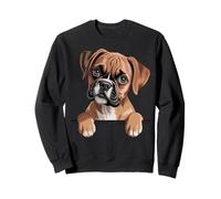 Boxer Dog Funny Peeking Pocket Puppy Pet Owners Sweatshirt