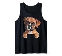 Boxer Dog Funny Peeking Pocket Puppy Pet Owners Tank Top