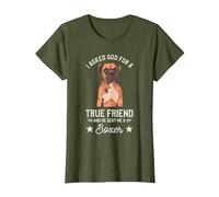 Boxer Dog German Boxers T-Shirt, Women, Olive Green, X-Large