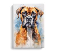 Boxer Dog Gestural Art No.2 Canvas Print for Living Room Bedroom Home Office Décor, Wall Art Picture Ready to Hang, 30x20 Inch (76x50 cm)