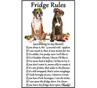 Boxer Dog Gift - Fridge Rules - Large Fun flexible Fridge Magnet- size 16cms x 10 cms (approx. 6" x4")