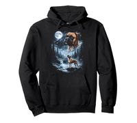 Boxer Dog Howling to the Moon Retro 90's Pullover Hoodie