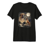 Boxer Dog Howling to The Moon Vintage 90s Premium T-Shirt