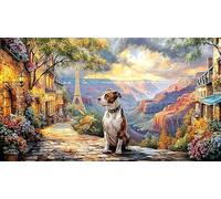 Boxer-Dog-in-Canyon-Landscape Puzzle Game 1000 Pieces Educational Game Challenge Recycled Paper Challenging Puzzles for Relaxation, Creativity & Gift Giving 70x50/1000pcs