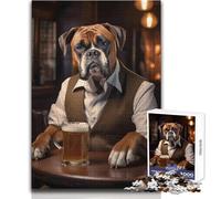 Boxer Dog in The Pub Puzzle for Teenagers 1000 Pieces Learning through Play Experience Heartfelt Special Occasion Gift Size 38x26cm