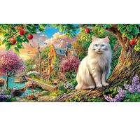 Boxer-Dog-in-Village 1000 Piece Recycled Paper Jigsaw Puzzle Fun Present & Activity for Home Educational Game Decompression Great Gift Idea for Wall Decoration and Gifts 38x52/1000pcs