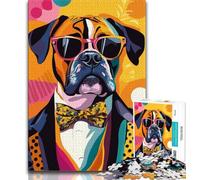 Boxer Dog Jigsaw Puzzles for Teenagers,Challenging Game Toys Every Piece Is Unique - Challenging Family Fun Game 38x26cm