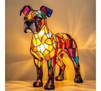 Boxer Dog Lamp - Stained Resin Tabletop Night Light for Dog Lovers - Yorkshire Terrier Art Night Light - Fun Gift for Pet Enthusiasts