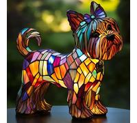Boxer Dog Lamp - Stained Resin Tabletop Night Light for Dog Lovers - Yorkshire Terrier Art Night Light - Fun Gift for Pet Enthusiasts