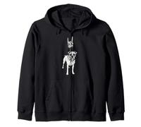Boxer Dog Lover Cool Retro Vintage Goth Alt Metal Emo Zip Hoodie