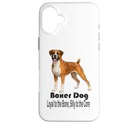 Boxer Dog Loyal to the Bone Silly to the Core Pet Style Case for iPhone 16 Plus
