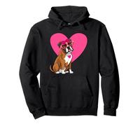 Boxer Dog Mom Dog Lover Valentine's Day Heart Design Pullover Hoodie